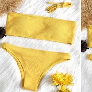 YELLOW TUBE TOP BIKINI